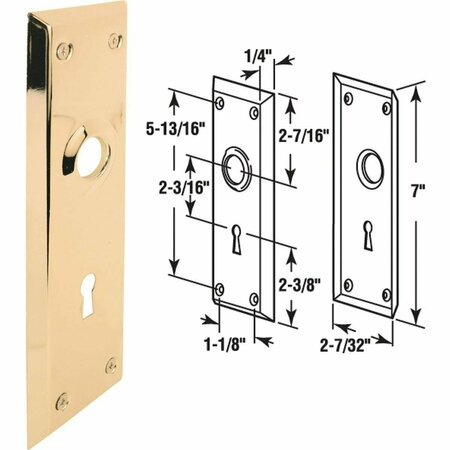 DEFENDER SECURITY Brass Mortise Trim Plate E 2295